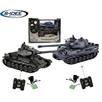 S-idee® 01919 2 tanques Battle 1:28 German Tiger T-34 con sistema de lucha por infrarrojos integrado 2-4 GHz RC R-C…